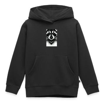 Comic-Karikatur eines nordamerikanischen Waschbären - Kinder Premium Organic Hoodie - Schwarz - Vorne - AI Model Kid Male (0cm)