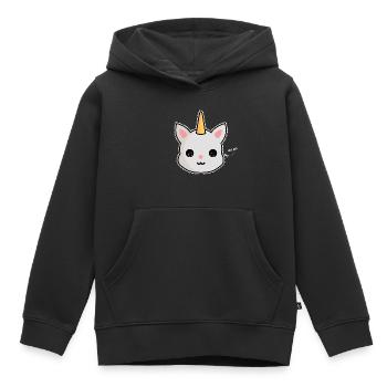 Katze Einhorn Maske Fasching Karneval - Kinder Premium Organic Hoodie - Schwarz - Vorne - AI Model Kid Male (0cm)