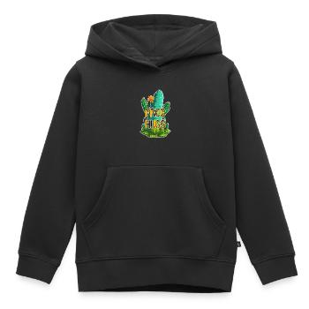 Câlins gratuits - Câlins pour Umme - Cactus - Sweat Premium à capuche enfant bio - noir - Devant - AI Model Kid Male (0cm)