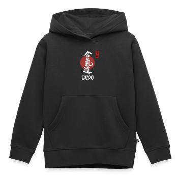 Iaido Japanese Warrior Text Shirt - Sweat Premium à capuche enfant bio - noir - Devant - AI Model Kid Male (0cm)