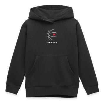 Daniel Basketball Jungenname Basketball Shirt - Kinder Premium Organic Hoodie - Schwarz - Vorne - AI Model Kid Male (0cm)