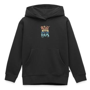 Boot Wellen Sonnenstrahlen See Tage - Kinder Premium Organic Hoodie - Schwarz - Vorne - AI Model Kid Male (0cm)