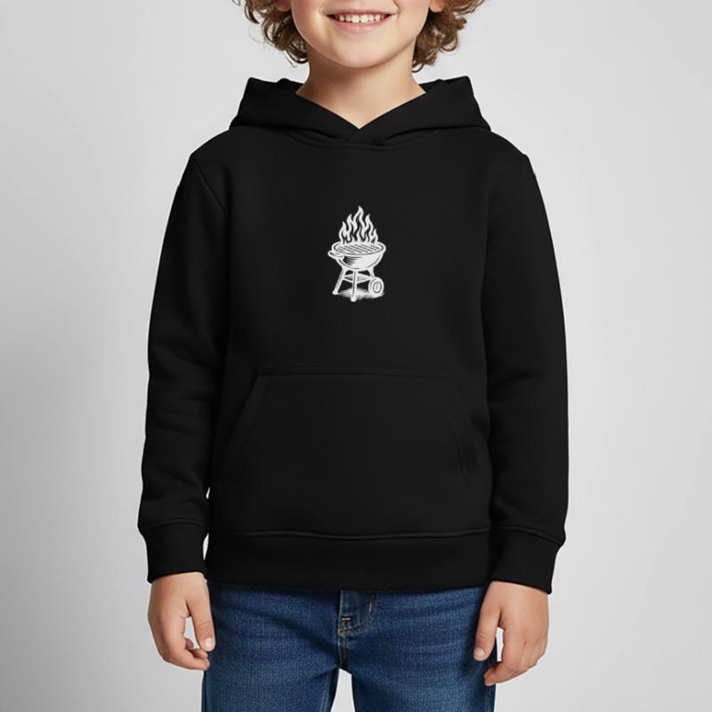 Grill Fire Grilling Kids Premium Organic Hoodie