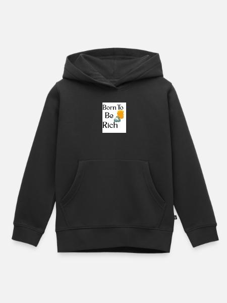 Geburt zum Reichtum DesignerTee - Kinder Premium Organic Hoodie - Schwarz