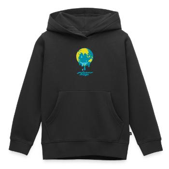 Global Warming Globe - Kids Premium Organic Hoodie - black - Front - AI Model Kid Male (0cm)