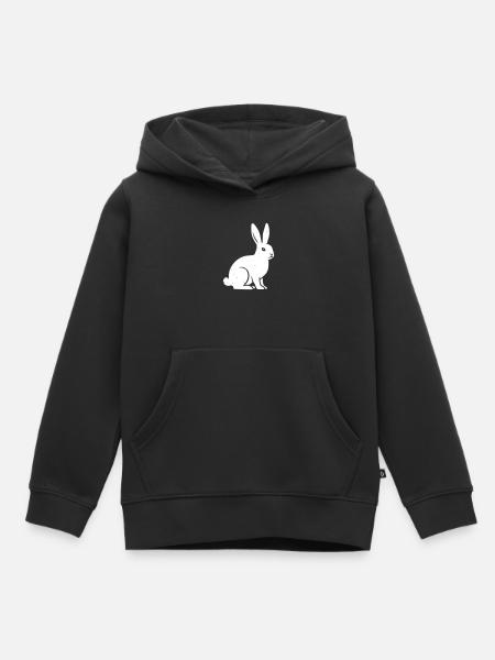 Hase Hasen Kaninchen Vektor - Premium børne hættetrøje økologisk - sort