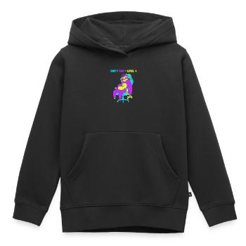 Party Tier Level 4 - Kids Premium Organic Hoodie - black - Front - AI Model Kid Male (0cm)