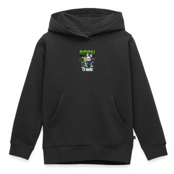 Born to Trade Rabbit Trading - Kids Premium Organic Hoodie - black - Front - AI Model Kid Male (0cm)