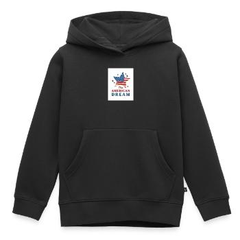 America's Dream: Stars Flag - Kinder Premium Organic Hoodie - Schwarz - Vorne - AI Model Kid Male (0cm)