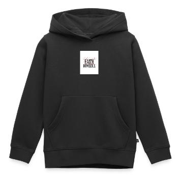 La foi pour rendre l’impossible - Sweat Premium à capuche enfant bio - noir - Devant - AI Model Kid Male (0cm)