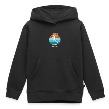 Faire du jogging - Sweat Premium à capuche enfant bio - noir - Devant - AI Model Kid Male (0cm)