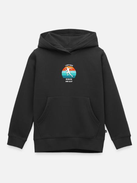Joggen - Kinder Premium Organic Hoodie - Schwarz