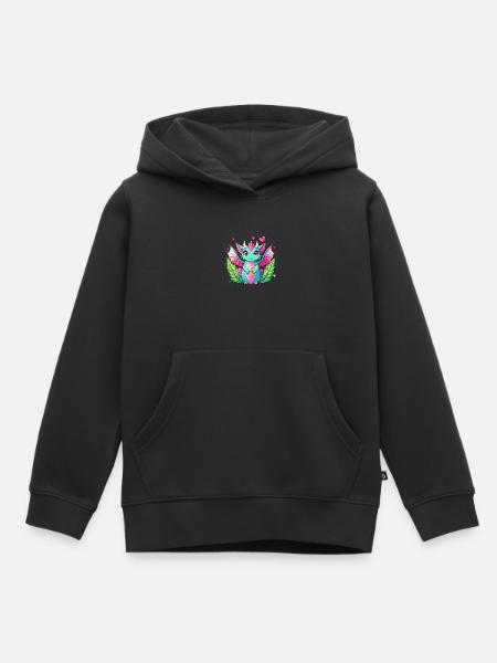Farbenfroher Drache - Kinder Premium Organic Hoodie - Schwarz