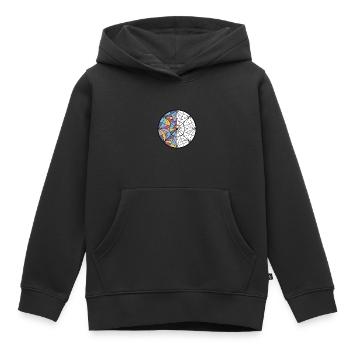 Fenêtre du hall Ophelia - Sweat Premium à capuche enfant bio - noir - Devant - AI Model Kid Male (0cm)