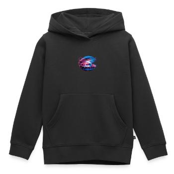 Muschel mit einer Perle für einen Strandmuschel - Kinder Premium Organic Hoodie - Schwarz - Vorne - AI Model Kid Male (0cm)