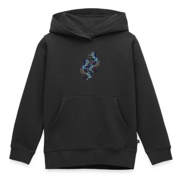 Abstract No. 55 - Kids Premium Organic Hoodie - black - Front - AI Model Kid Male (0cm)
