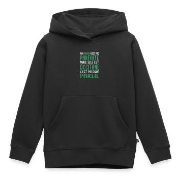 Ma maman n'est pas parfaite - Occitane - Sweat Premium à capuche enfant bio - noir - Devant - AI Model Kid Male (0cm)