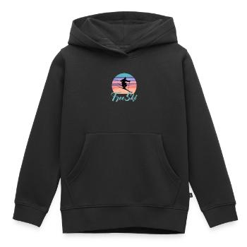 Ski gratuit, sports d'hiver, ski, ski de slalom, Sk - Sweat Premium à capuche enfant bio - noir - Devant - AI Model Kid Male (0cm)