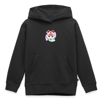 Kitsune Maske - Kinder Premium Organic Hoodie - Schwarz - Vorne - AI Model Kid Male (0cm)