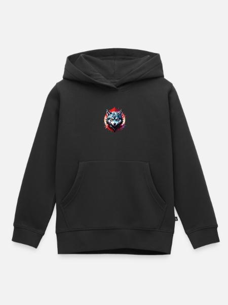 Wolf Tattoo - Kinder Premium Organic Hoodie - Schwarz