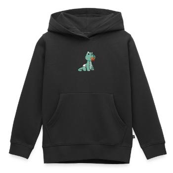 Niedlicher Baby Dino Nuckel Cartoon Dinosaurier - Kinder Premium Organic Hoodie - Schwarz - Vorne - AI Model Kid Male (0cm)