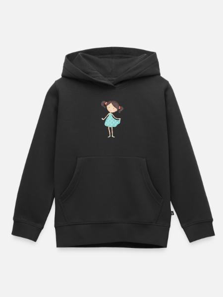 Mädchen - Kinder Premium Organic Hoodie - Schwarz