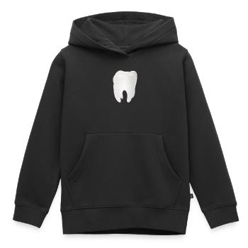 Dent blanche radieuse - Sweat Premium à capuche enfant bio - noir - Devant - AI Model Kid Male (0cm)