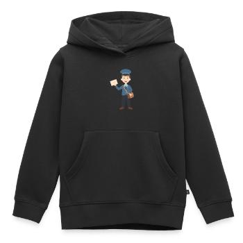 Poste fonctionnaire facteur - Sweat Premium à capuche enfant bio - noir - Devant - AI Model Kid Male (0cm)