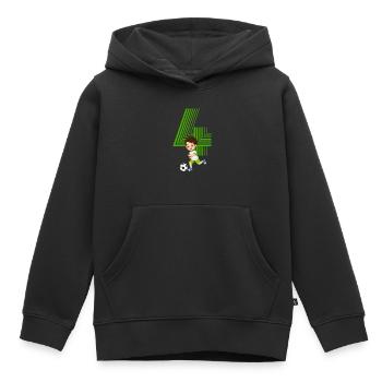 Junge 4 Jahre alt Fussballer 4. Geburtstag - Kinder Premium Organic Hoodie - Schwarz - Vorne - AI Model Kid Male (0cm)