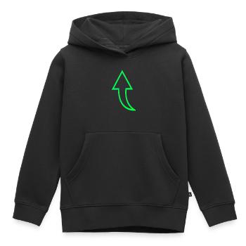 Pfeil nach oben - Kinder Premium Organic Hoodie - Schwarz - Vorne - AI Model Kid Male (0cm)