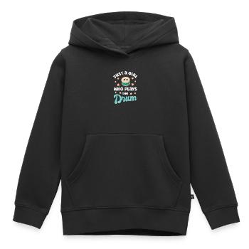 Trommel Trommelspielerin - Kinder Premium Organic Hoodie - Schwarz - Vorne - AI Model Kid Male (0cm)