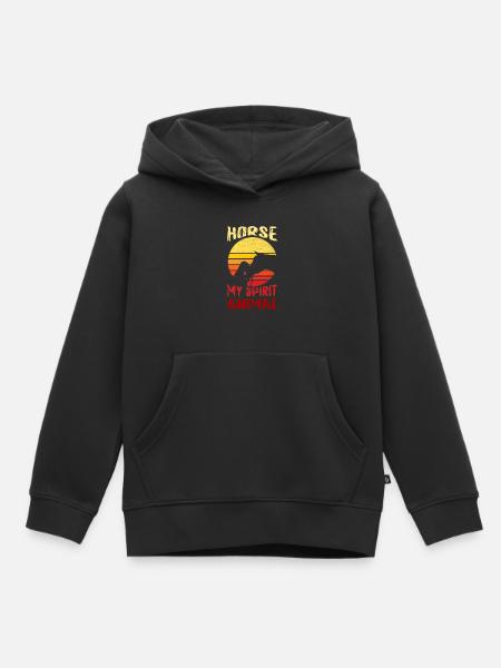 horse my spirit animal - Kids Premium Organic Hoodie - black