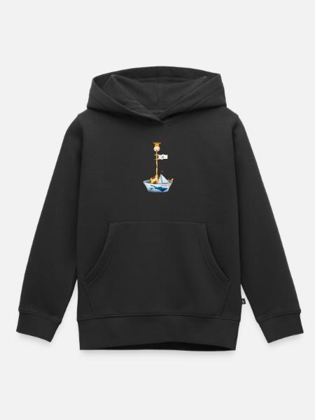 MS Bodensee Giraffe und Vogelfreund auf dem Schiff - Kinder Premium Organic Hoodie - Schwarz