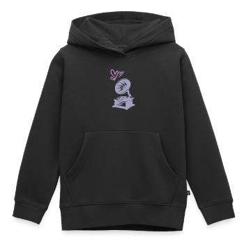 Musique Vintage Gramophone - Sweat Premium à capuche enfant bio - noir - Devant - AI Model Kid Male (0cm)