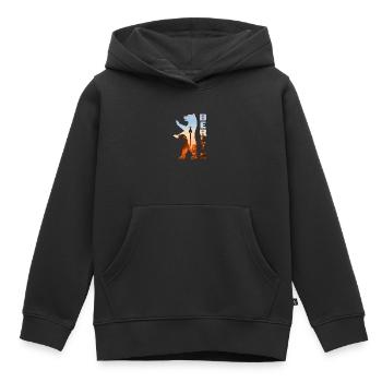 Berlin Bear avec Skyline Alexanderplatz - Sweat Premium à capuche enfant bio - noir - Devant - AI Model Kid Male (0cm)