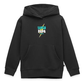 Papa Fête des pères Papa - Sweat Premium à capuche enfant bio - noir - Devant - AI Model Kid Male (0cm)