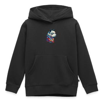Alpaka - Kinder Premium Organic Hoodie - Schwarz - Vorne - AI Model Kid Male (0cm)