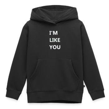 JE SUIS COMME TOI - Sweat Premium à capuche enfant bio - noir - Devant - AI Model Kid Male (0cm)