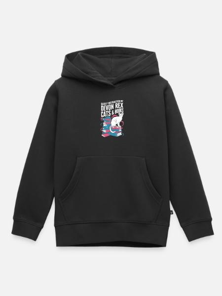Katze Devon Rex Geschenk - Kinder Premium Organic Hoodie - Schwarz