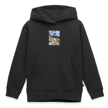 Snow-capped mountains - Kids Premium Organic Hoodie - black - Front - AI Model Kid Male (0cm)