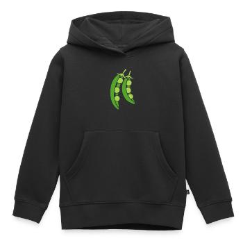 petit pois - Sweat Premium à capuche enfant bio - noir - Devant - AI Model Kid Male (0cm)
