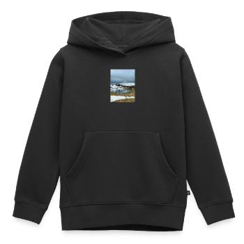 Lac rond en Oisans - Sweat Premium à capuche enfant bio - noir - Devant - AI Model Kid Male (0cm)