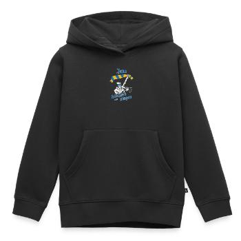 Jena_ _kaempfen_und_siegen_No - Sweat Premium à capuche enfant bio - noir - Devant - AI Model Kid Male (0cm)