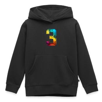 NR. 3 NUMMER 3 COLLEGE 3. GEBURTSTAG - Kinder Premium Organic Hoodie - Schwarz - Vorne - AI Model Kid Male (0cm)
