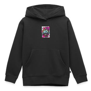 As de pique - Sweat Premium à capuche enfant bio - noir - Devant - AI Model Kid Male (0cm)