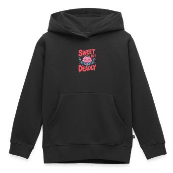 Cupcake Diabolique: Douce Menace - Sweat Premium à capuche enfant bio - noir - Devant - AI Model Kid Male (0cm)