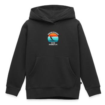 Ski nautique, ski nautique, skieurs nautiques - Sweat Premium à capuche enfant bio - noir - Devant - AI Model Kid Male (0cm)