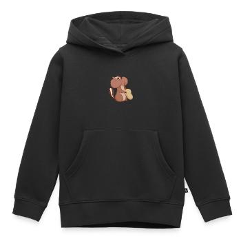 Chipmunk Écureuil rayé - Sweat Premium à capuche enfant bio - noir - Devant - AI Model Kid Male (0cm)