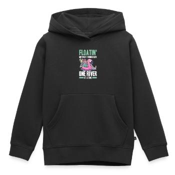 Rafting - Kinder Premium Organic Hoodie - Schwarz - Vorne - AI Model Kid Male (0cm)
