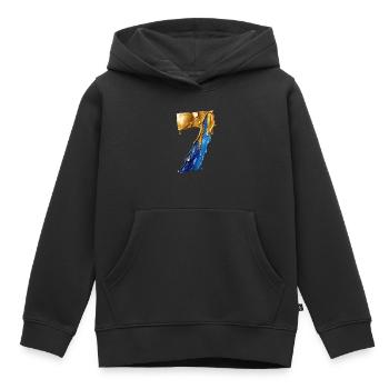 NR. 7 NUMMER 7 COOL 7. GEBURTSTAG - Kinder Premium Organic Hoodie - Schwarz - Vorne - AI Model Kid Male (0cm)